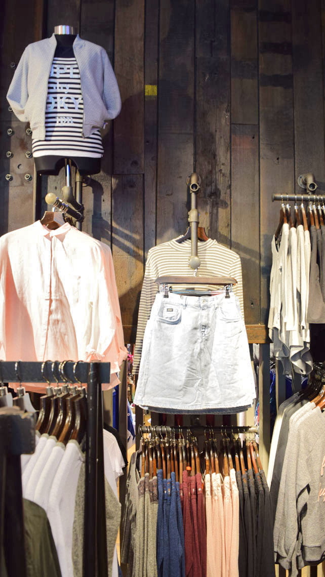 Reclaimed timber cladding at Superdry White City store