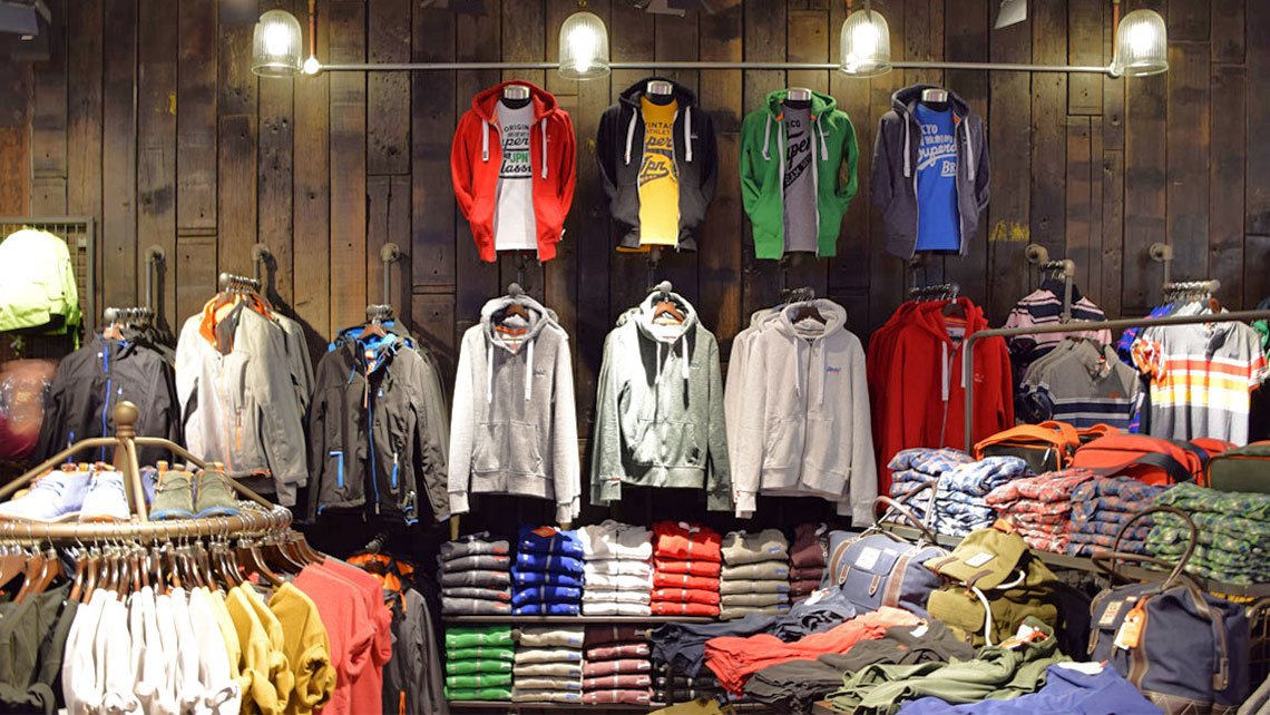 Reclaimed timber cladding at Superdry White City store