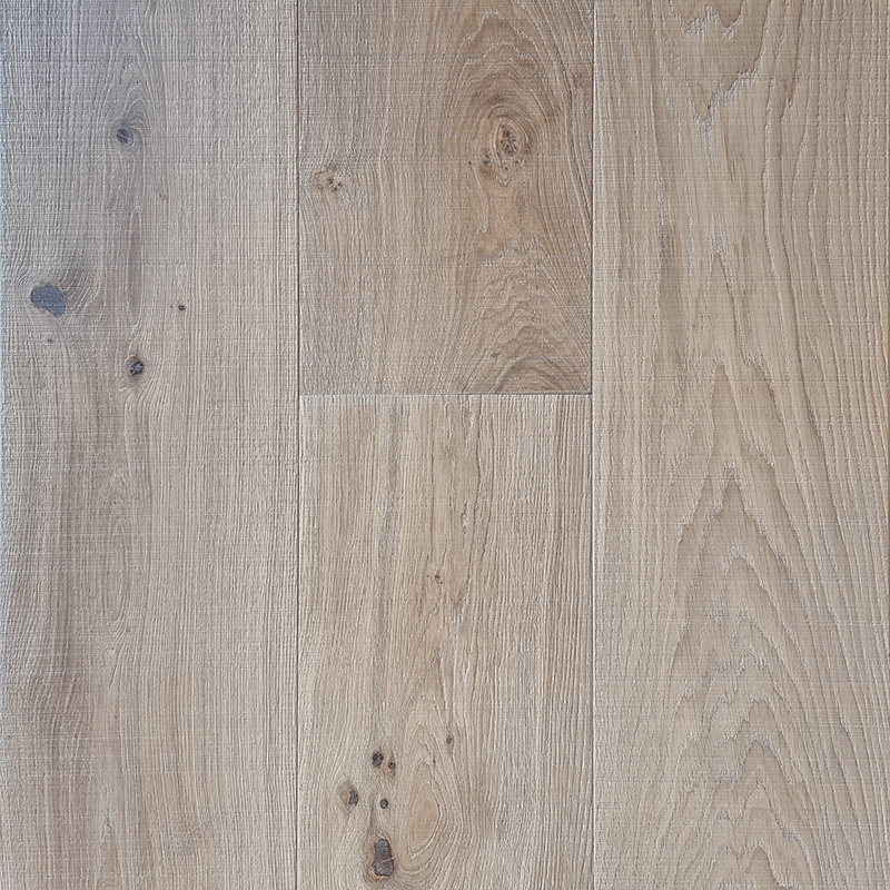 Light Tan Sawn and Brushed oak flooring showroom board