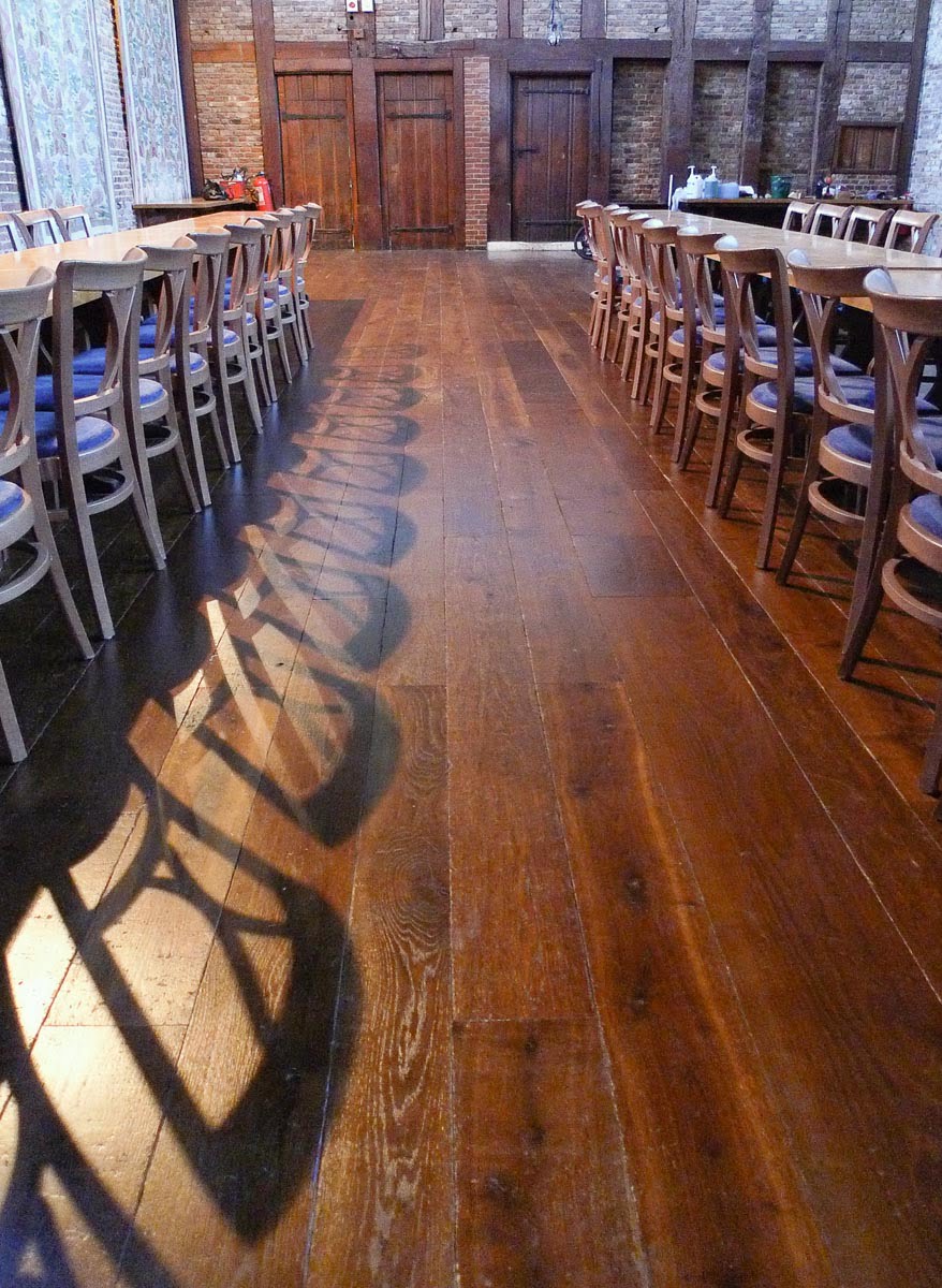 Regency Russet engineered distressed oak wood flooring at Hatfield House project