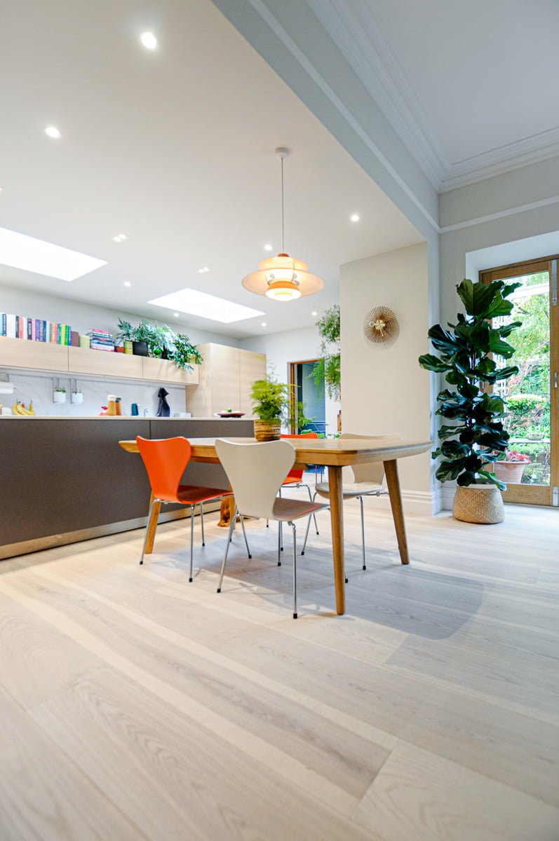 European Ash Wooden Floors with a Light White Finish