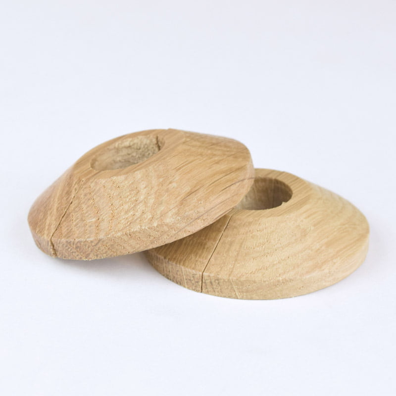 Solid oak biscuit pipe covers