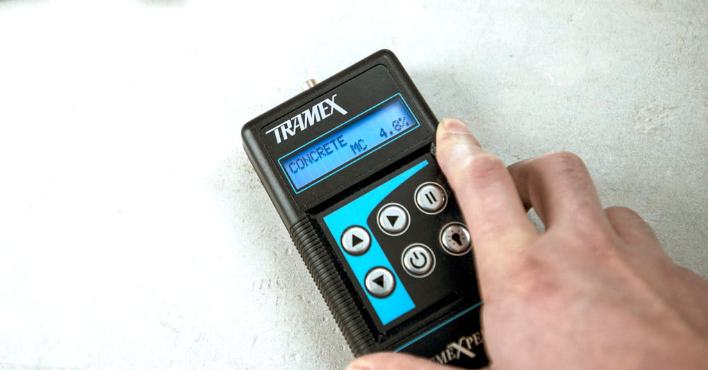 Tramex moisture meter for checking moisture content of subfloor