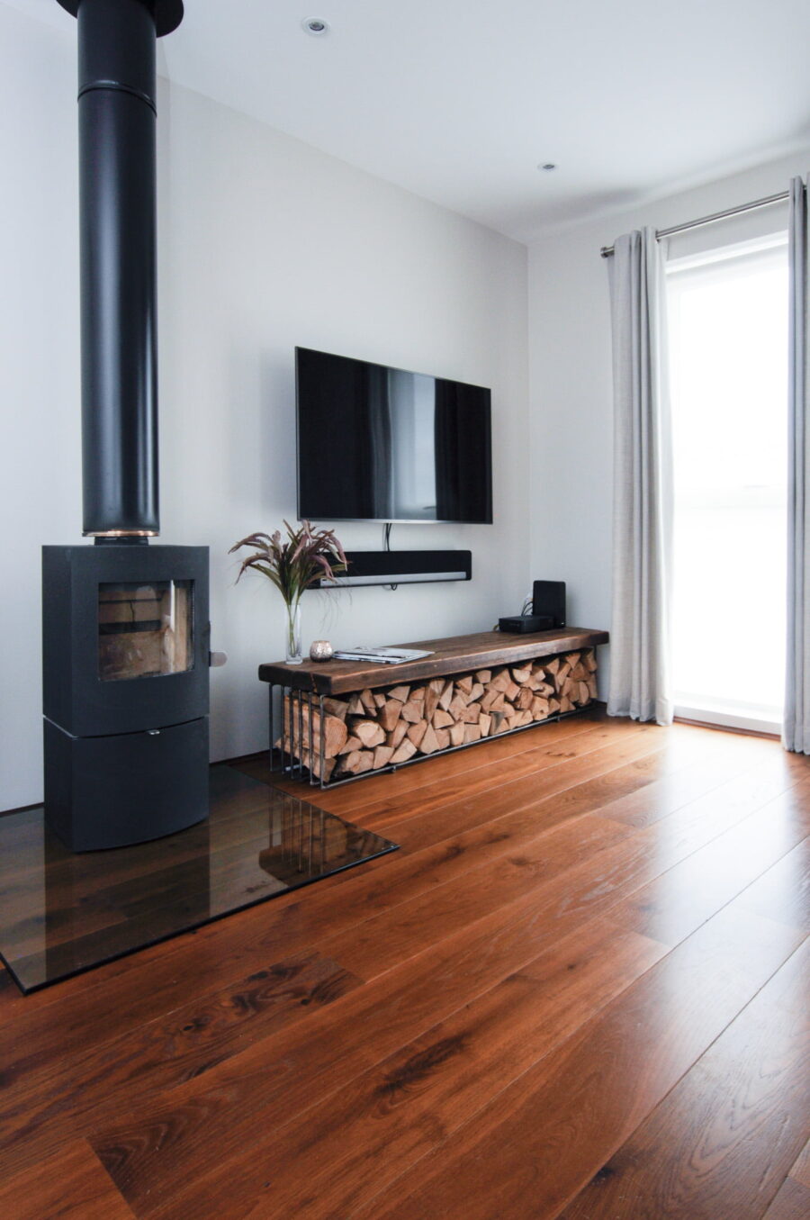 Thermo Baked engineered oak wood flooring in living room