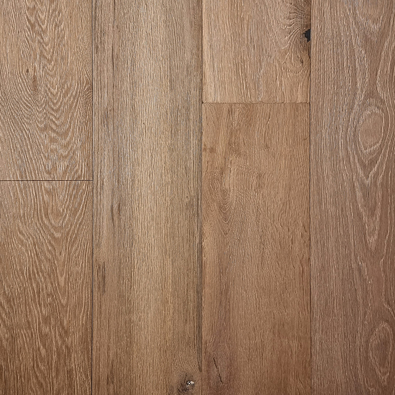 Struttura shrunk and brushed aged oak flooring showroom board