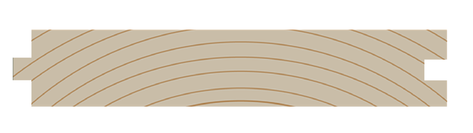 Illustration showing profile of Tongue & Groove Reclaimed plank