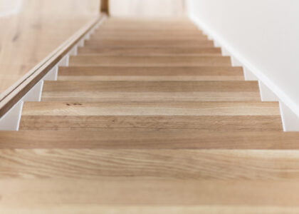 matt oiled engineered wood flooring on stairs