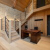 Sawn and brushed oak flooring and stairs in converted barn