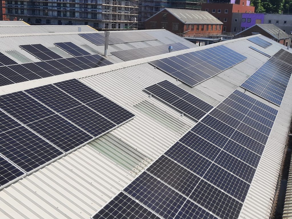 solar panels at Chaunceys HQ