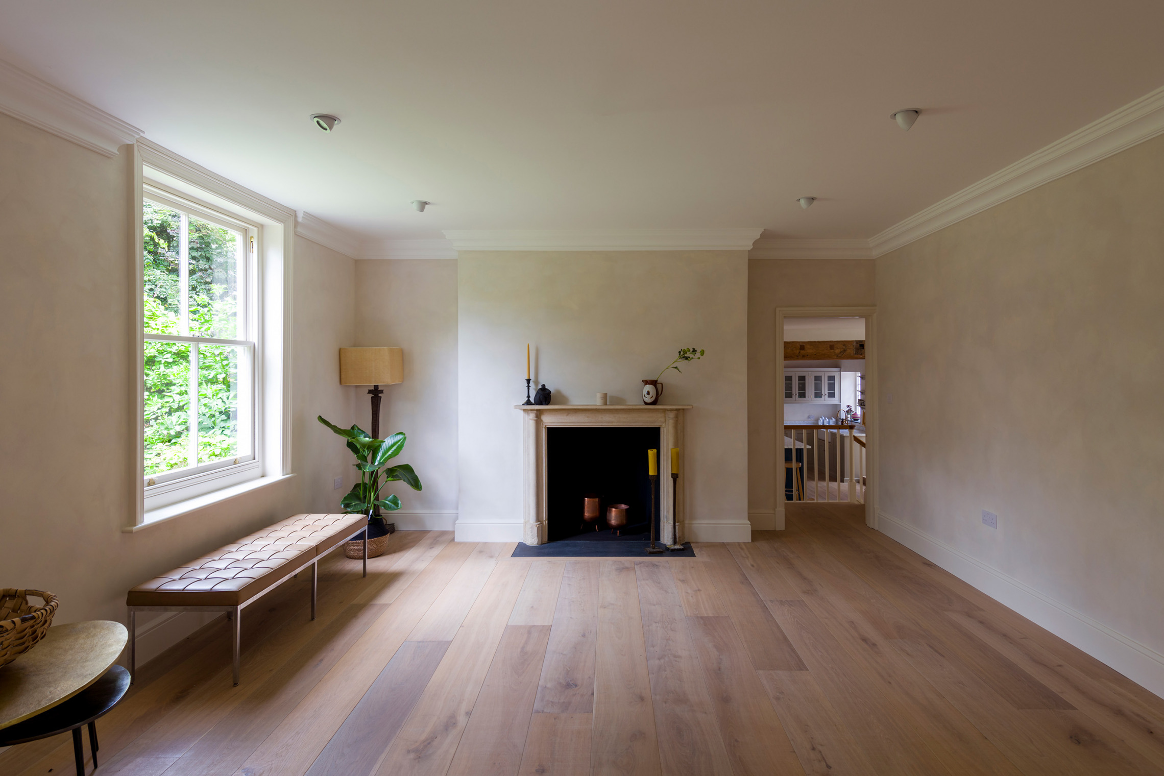 Smoked, Sawn and White Oiled oak flooring at Black Tile House