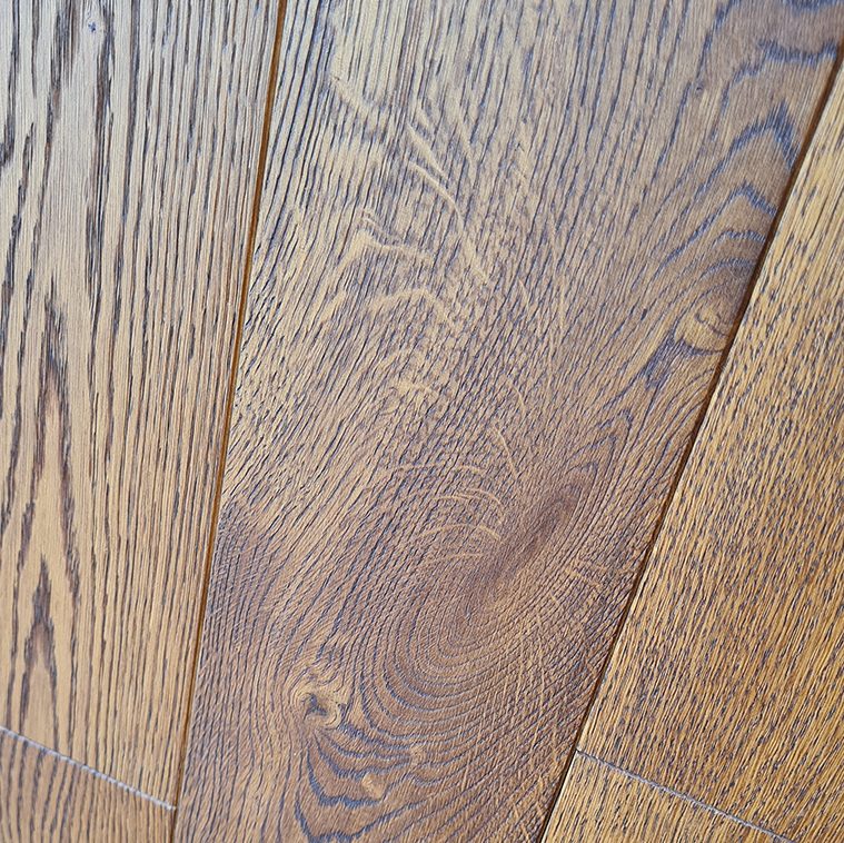 Brushed Burnt Umber oak flooring planks