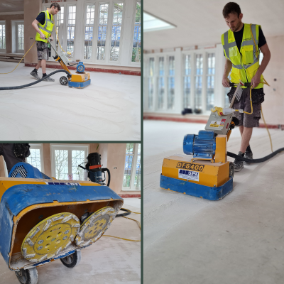 removing laitance from anhydrite screed