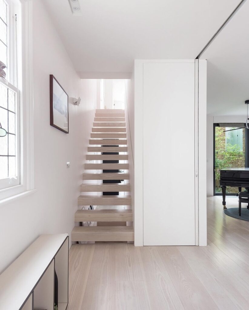 Light Dream White finish on Douglas Fir flooring in Bright Modern Home