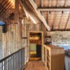 Reclaimed timber and light engineered wood flooring in Cotswold Barn Library