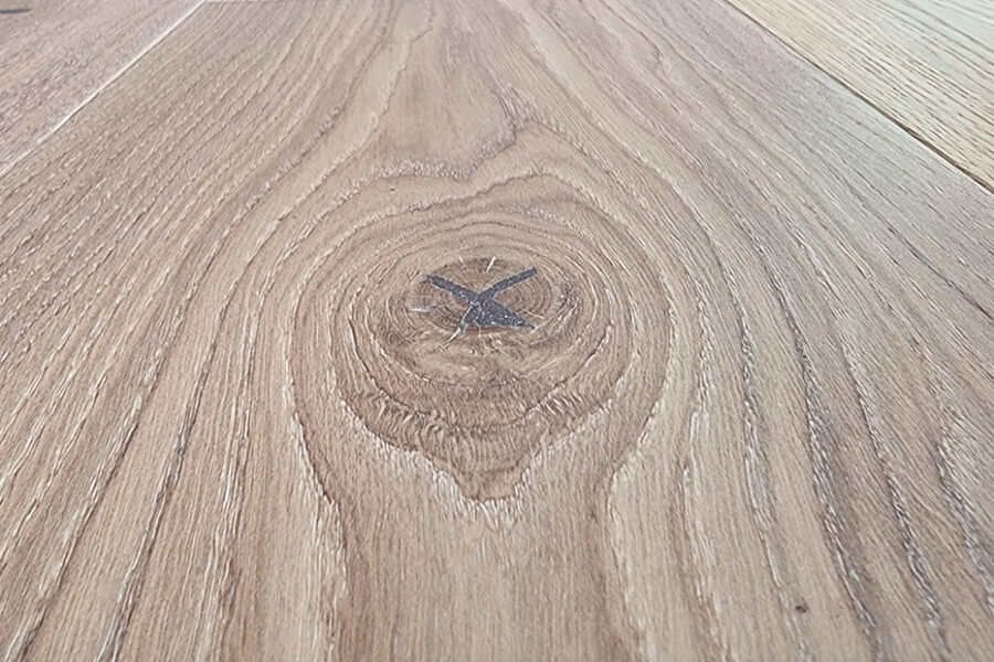 Milky Coffee medium brushed oak flooring close up