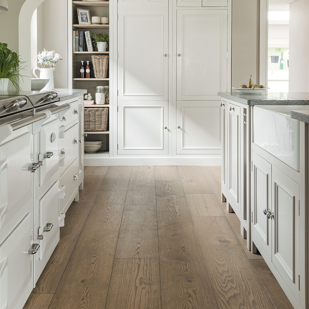 Vintage Grey oak flooring in Hampshire Kitchen