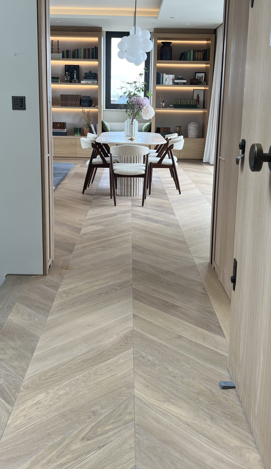 Chevron floor at Lords View One Showroom Apt