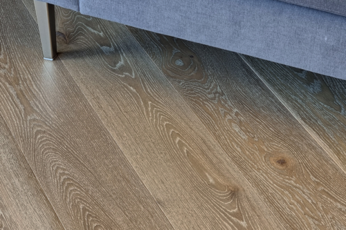 Summer Truffle double smoked and white oiled oak flooring from the Serenity collection