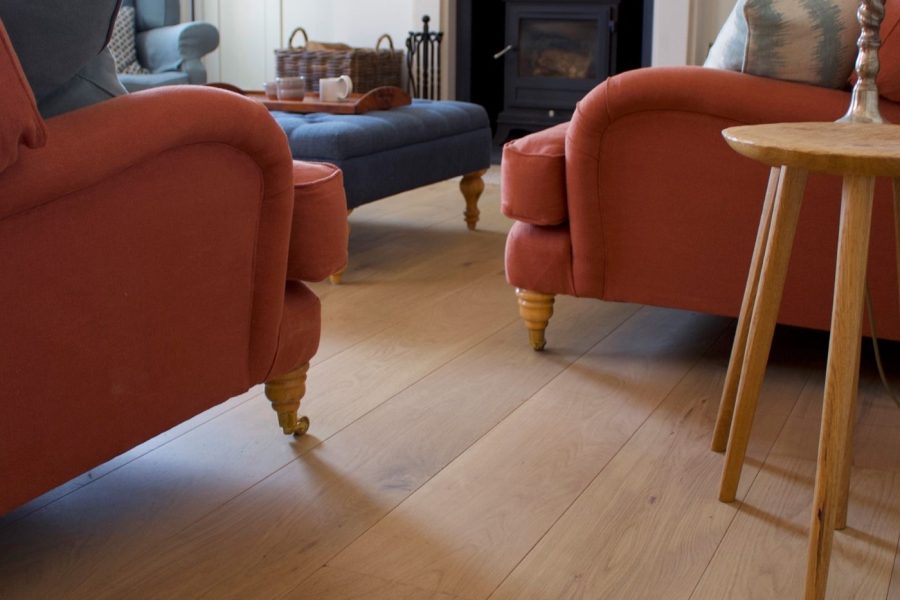 Pure Oak engineered wood flooring with DuraLaq